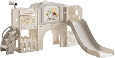 Imagen del producto de Silecomplaza, tobogán multifuncional para niños, color gris y blanco, extra largo