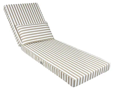 Image de Coussin bain de soleil premium avec coussin - Rayures Beiges