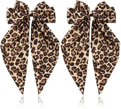 Image de Barrettes à cheveux avec de longs rubans, barrettes métalliques, grandes barrettes, barrette à cheveux, queue de cheval, accessoires pour cheveux pour femmes et filles