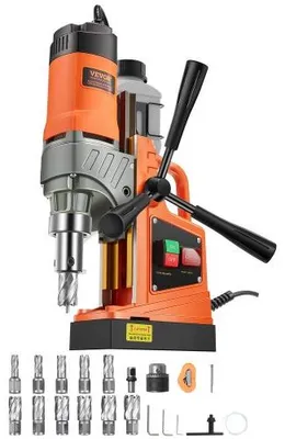Zdjęcie produktu dla Wiertarka magnetyczna VEVOR Professional Core Drill, siła magnetyczna 12500 N, 850 obr./min, 1450 W, maks. średnica wiercenia 40 mm, system wiercenia rdzeniem magnetycznym do budowy statków, mostów itp., kolor pomarańczowy
