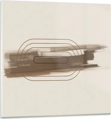 Produktbild von Bilder auf glas - Einteilig - Abstraktion Oval Braun - 50x50cm - Glasbilder - Wandbilder - Bilder - zum Aufhängen bereit - Wanddekoration aus Glas - Glas Bilder - Wandbild auf Glas - GAC50x50-4295
