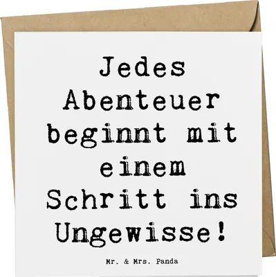Produktbild von Mr. & Mrs. Panda doppelkarte Spruch Ungewissheit akzeptieren - Weiß - Geschenk, Zukunftsplanung, Zuversicht, Trost, Vertrauem, Inspiration, Motivation, Entscheidungen