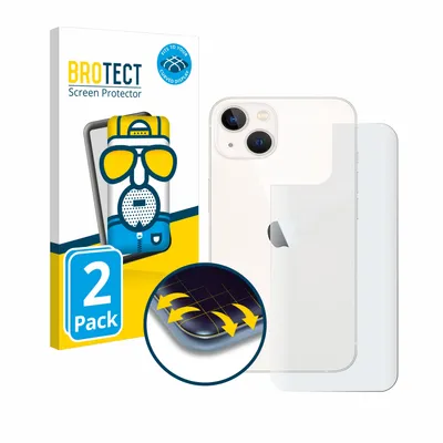 Produktbild von 2x BROTECT Fullscreen Schutzfolie für Apple iPhone 13 (Rückseite) Displayschutz Folie Fullcover Matt Entspiegelungsfolie