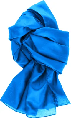 Produktbild von Seidenschal Halstuch Schal blau brillantblau Seide 180x45cm