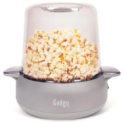 Immagine prodotto di Macchina per popcorn Gadgy, capacità 4,5 litri, 500W, con rivestimento antiaderente - Argento