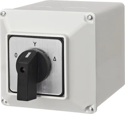 Produktbild von Nockenschalter Drehschalter Wendeschalter Wahlschalter mit Gehäuse IP65 0-Y-∆ Off-Stern-Dreieck 3-polig 3-Phasen 160A