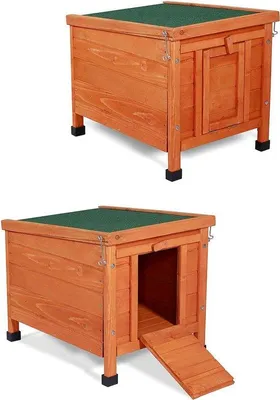 Image de Maison pour lapins - Cabanon pour lapins - Enclos pour lapins - Clapier