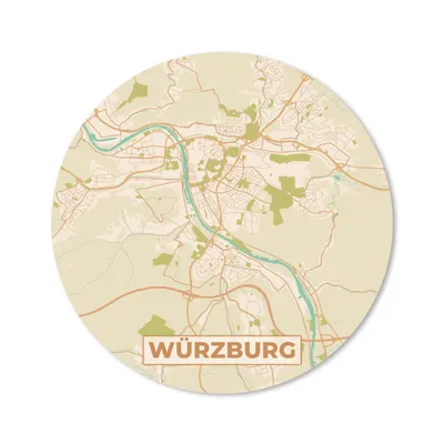 Produktbild von MuchoWow® Mauspad Mousepad Stadtplan - Würzburg - Stadtplan - Vintage 20x20 cm - Mousepads - Maus Mat - Pad - Mausunterlage - Schreibtischmatte