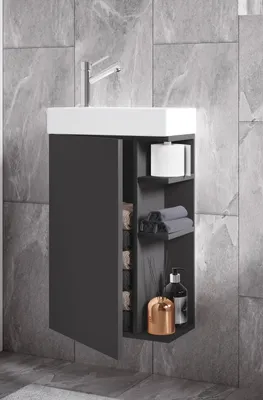 Produktbild von VCM 2-tlg Set | Waschplatz für Gäste WC | Gästebad | Waschtisch Toilette | Badmöbel Badezimmer Set – Lumia