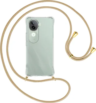Produktbild von Handykette Backcover-Schutzhülle mit Band (Metall goldfarben) für Vivo iQOO Z9S 5G - caramel