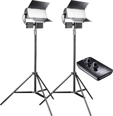 Obrázok produktu pre walimex pro Sirius 160 LED 65W Bi Color 2er Set mit Stativen