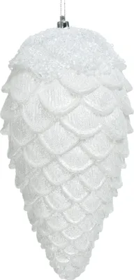 Christbaumschmuck Kunststoff 26,5cm Zapfen Figur Weiß
