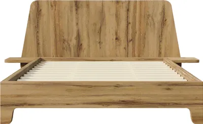 Produktbild von Bettgestell mit Stauraum-Kopfteil und Lattenrost Massivholzbett Bettrahmen Gästebett Hochwertiges Material 160x200cm