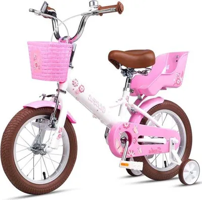 Obrázok produktu pre Detský bicykel pre dievčatá – 14 palcov – biely – vrátane sedadla – detský odrážadlo