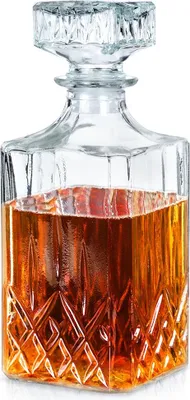 Produktbild von Glaskaraffe mit Korkverschluss für Whisky, Brandy, Alkohol, Geschenk, 900 ml