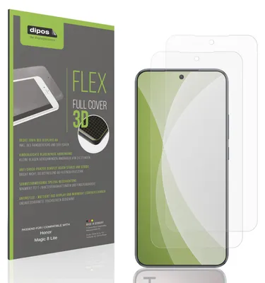 Produktbild von 2x Full Cover Schutzfolie matt für Honor Magic 8 Lite Panzerfolie Anti-Shock