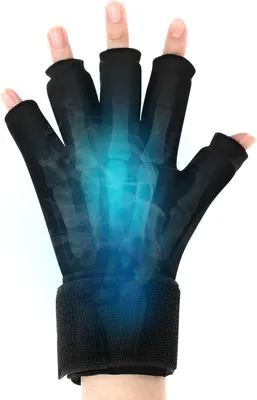 Produktbild von Kompressions-Eishandschuhe für Fingerarthritis, einstellbare Handgelenkbänder für Kälte-/Wärmetherapie, für Sehnenscheidenentzündung, Karpaltunnel (M)