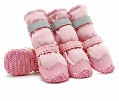 Immagine prodotto di Scarpe impermeabili per cani, rosa, extra lunghe, per cani di taglia media-grande, impermeabili e resistenti, con una larghezza interna di circa 5,5 cm, adatte a cani di peso di circa 23 kg.