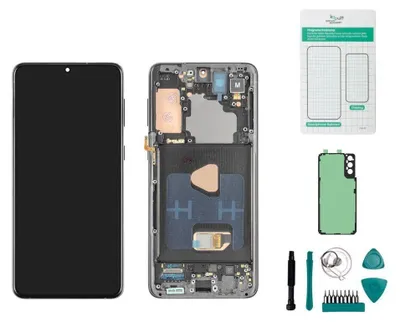Produktbild von Samsung Galaxy S21+ 5G Display (mit Rahmen) Phantom Black (schwarz) - Set