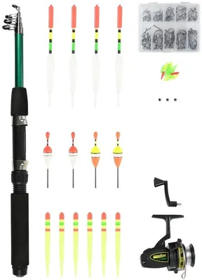 Productafbeelding van Benson vishengel set 17-delig met telescopische hengel, molen en accessoires voor beginners en kinderen