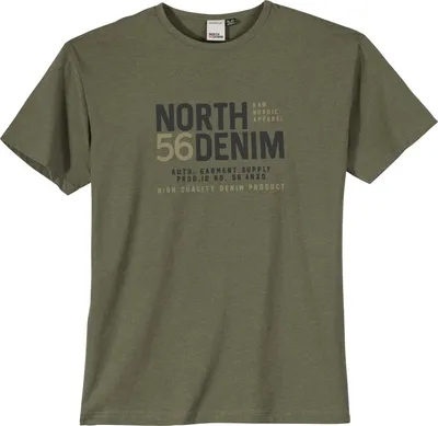 Produktbild von North Latitude Übergrößen T-Shirt oliv cooler Print, Größe:4XL