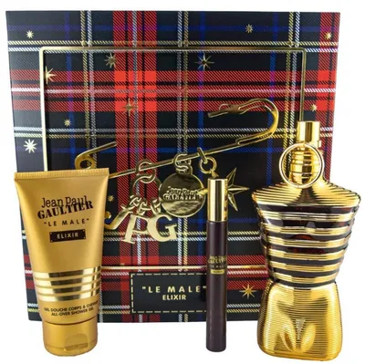 Produktbild von Jean Paul Gaultier Le Male Elixir Parfum 125 ml + Parfum MINI 10 ml + SG 75 ml (man)