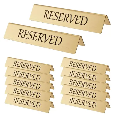 Productafbeelding van Set van 12 Gouden Metalen Gereserveerde Tafelborden voor Restaurants