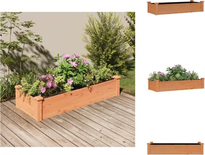 Image de vidaXL Bac surélevé avec insert Marron 120x45x25 cm Sapin massif - Pots de fleurs & Jardinières