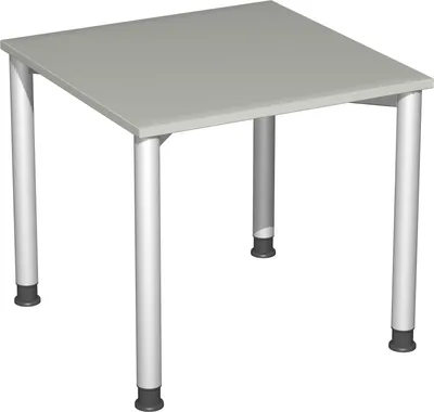 Produktbild von Geramöbel Schreibtisch höhenverstellbar, 800x800x680-800, Lichtgrau/Silber, S-555101-LS