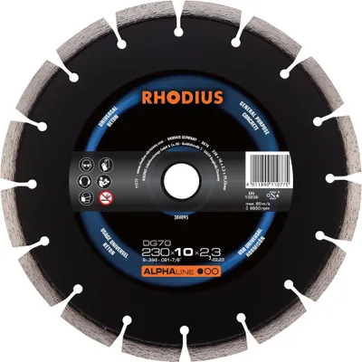Produktbild von Rhodius 304095 DG70 Diamond cutting disc Diameter 230 mm Bore diameter 22.23 mm Concrete 1 pc(s)
