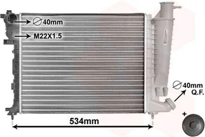 Immagine prodotto di Radiatore acqua Van Wezel per Citroen ZX Peugeot 306 1.1 - 1.4 + SL