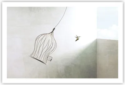 Produktbild von Poster - Poster ohne Rahmen - Flug Vogel Käfig - 91,5x61 cm - Wand Bild - Wanddeko - Wandbilder - Kunstposter - Wandposter - Bilder - Kunstdruck - Wanddekoration - Wandbild - P2XAA91x61-5085