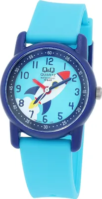 Produktbild von Q&Q Kinderuhr mit Silikonarmband, "Rakete", 10 ATM
