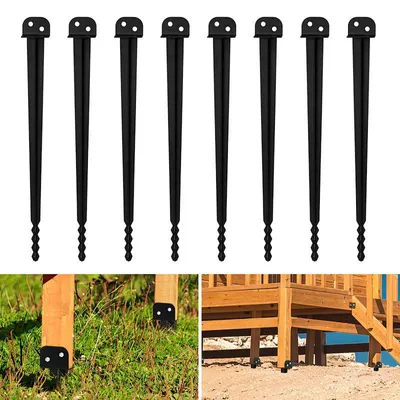 Produktbild von Peviasot 8x L-Pfostenträger 500 mm zum Einschlagen, 40 mm Gabelbreite, schwarze Einschlaghülse aus Eisen, Pfostenanker für Holzpfosten, Gartenzaun, Pergola, Carport & Holzschuppen