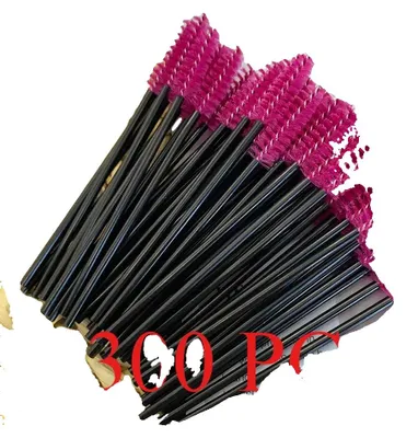 Immagine prodotto di Spazzole per ciglia, design flessibile, portatili e leggere, confezione da 300 pezzi, colore rosa