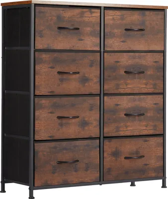 Produktbild von Schubkastenkommode Kommode Stoff 8 Schubladen Sideboard Mehrzweckschrank (Schubladenschrank), für Schlafzimmer, Wohnzimmer, Kinderzimmer, Flur, Aufbew