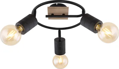 Immagine prodotto di Globo Lighting faretto in legno marrone scuro, 3x E27