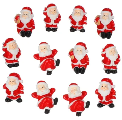 Produktbild von 12 Stück Mini Weihnachtsfiguren - Dekoration für Weihnachten und DIY