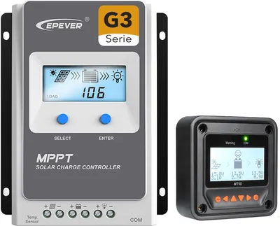 Produktbild von EPEVER® Tracer 1210AN G3 (neue Version) MPPT Solar Laderegler 10A 100V, 12V/24VDC, mit MT52 Fernbedienung, 0% MwSt