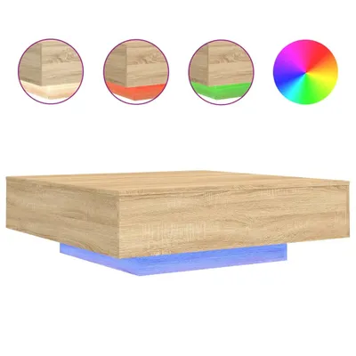 Produktbild von vidaXL Couchtisch mit LED-Leuchten Sonoma-Eiche 100x100x31 cm