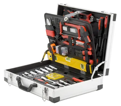 Image de Jeu d'outils Boussole ALU PROFI 139 pièces