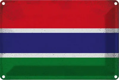 Produktbild von vianmo Blechschild 12x18 cm Gambia Vintage Flagge Fahne Wappen