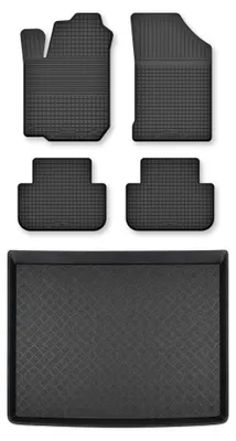 Produktbild von Gummimatten + Kofferraumwanne für Opel Combo E Life ab 2018 (5-Sitzer) – Schwarz, modellangepasst – Wielganizator Semi-Universal