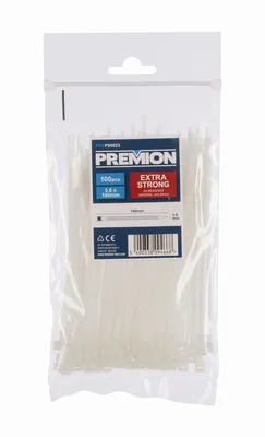 Obrázek produktu pro PREMION PREP00023 - Stahovací pásky bílé 3,6 x 140mm 100ks