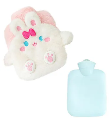 Immagine prodotto di Borsa termica a forma di coniglio in peluche, capacità 500 ml, realizzata in PVC spesso
