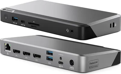 Produktbild von ALOGIC DX3, Kabelgebunden, USB 3.2 Gen 1 (3.1 Gen 1) Type-C, 100 W, 3,5 mm, 1000 Mbit/s, Schwarz, Grau