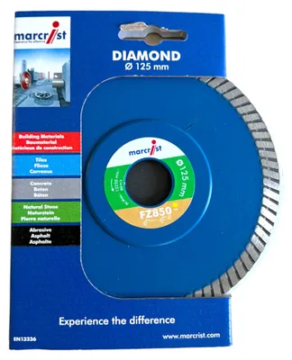 Produktbild von Marcrist Diamanttrennscheibe FZ850 125mm für Feinsteinzeug (bis 3cm)