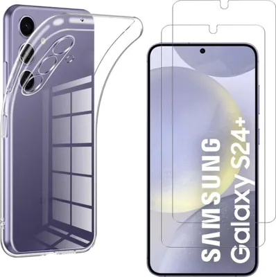 Image de Housse pour Samsung Galaxy S24 PLUS avec 2 films de protection d'écran en verre trempé Phonillico®