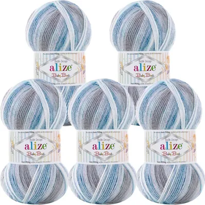 Produktbild von 500g Baby Wolle Strickgarn ALIZE Baby Best Batik Antipilling, unterschiedliche Farben