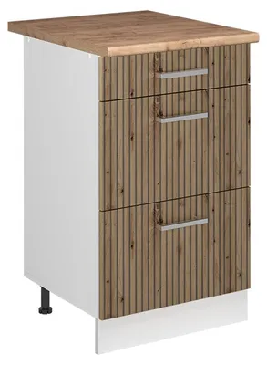 Immagine prodotto di Mobiletto base per cucina Vicco R-Line Rovere artigianale/Bianco 50 cm piano di lavoro Rovere dorato, Model 69668